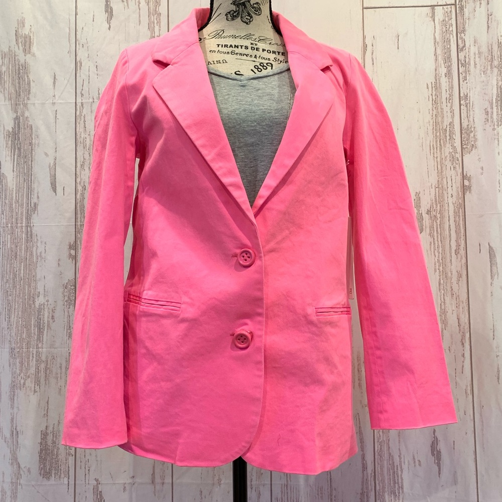 Line & Dot pink cotton blazer size medium new with tags